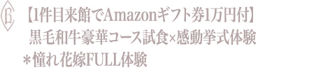 【1件目来館でAmazonギフト券1万円付】黒毛和牛豪華コース試食×感動挙式体験＊憧れ花嫁FULL体験