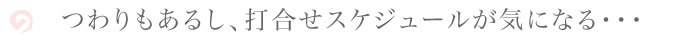 つわりもあるし、打合せスケジュールが気になる・・・